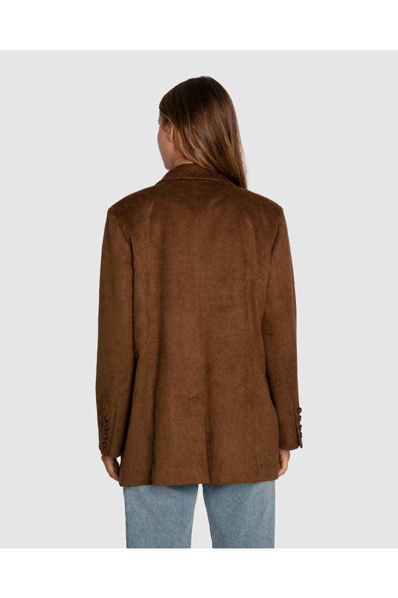Charmer Faux Suede Blazer, Alternate, color, Brown