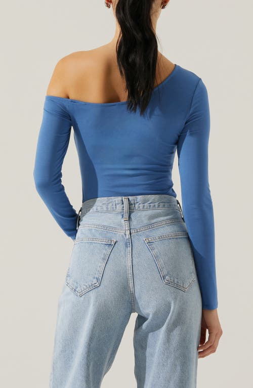 Astr The Label Kora One-shoulder Top In Blue