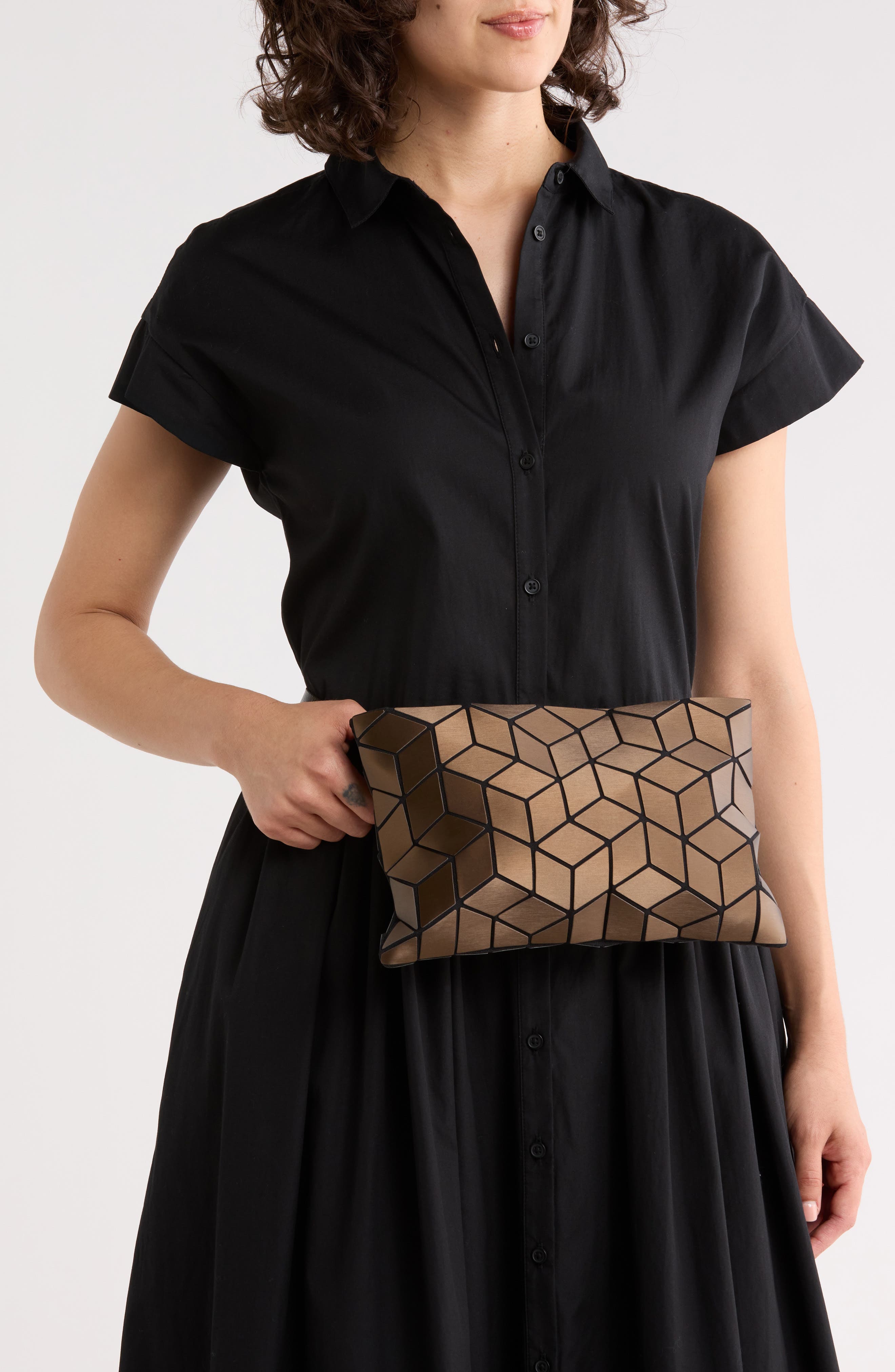 PATRIZIA LUCA Slanted Square Convertible Belt Bag, Alternate, color, Matte Bronze