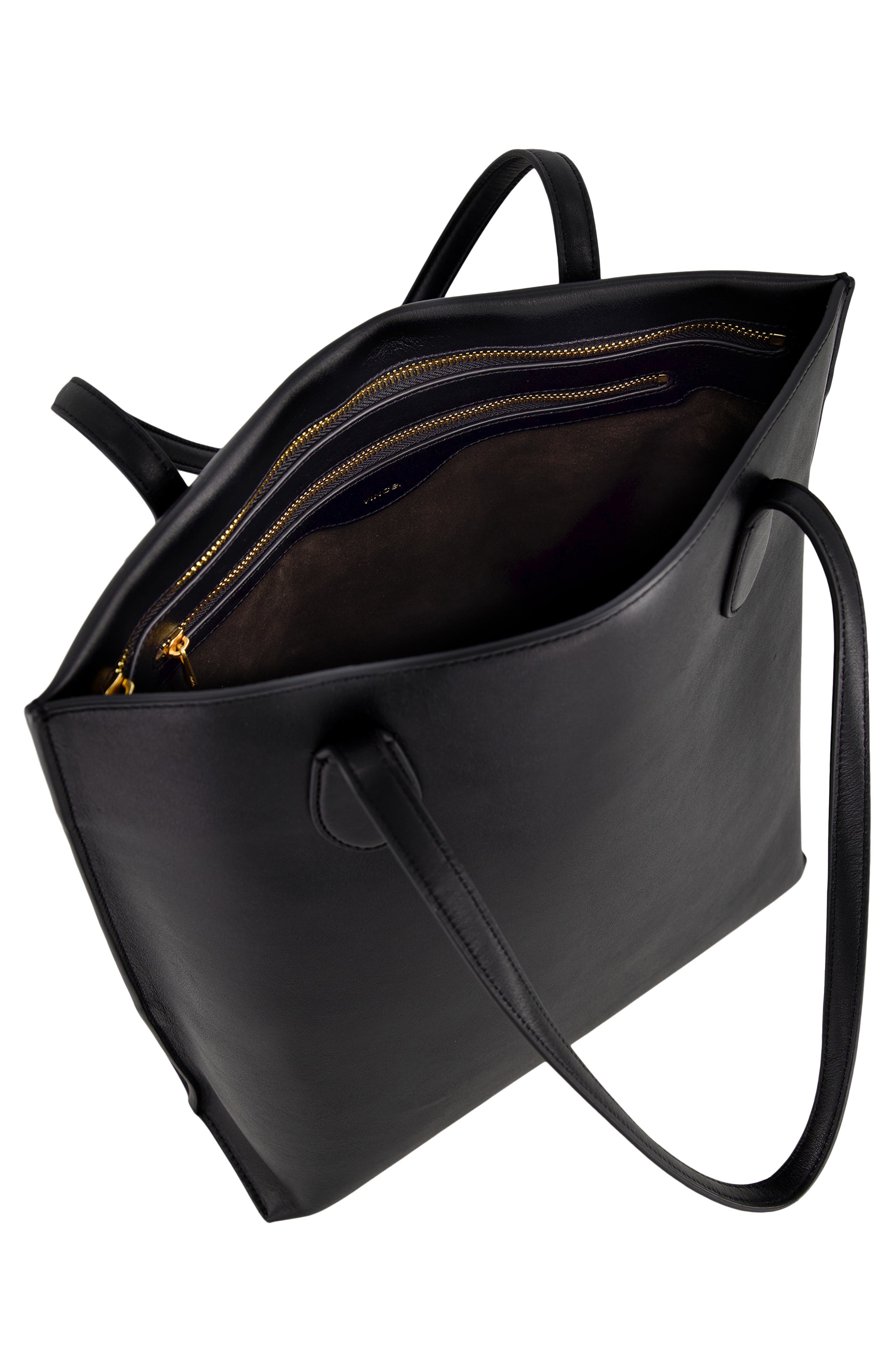 Vince Athene Leather Tote, Alternate, color, Black