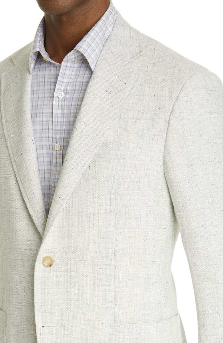 Canali Kei Classic Fit Solid Linen & Wool Sport Coat, Alternate, color,