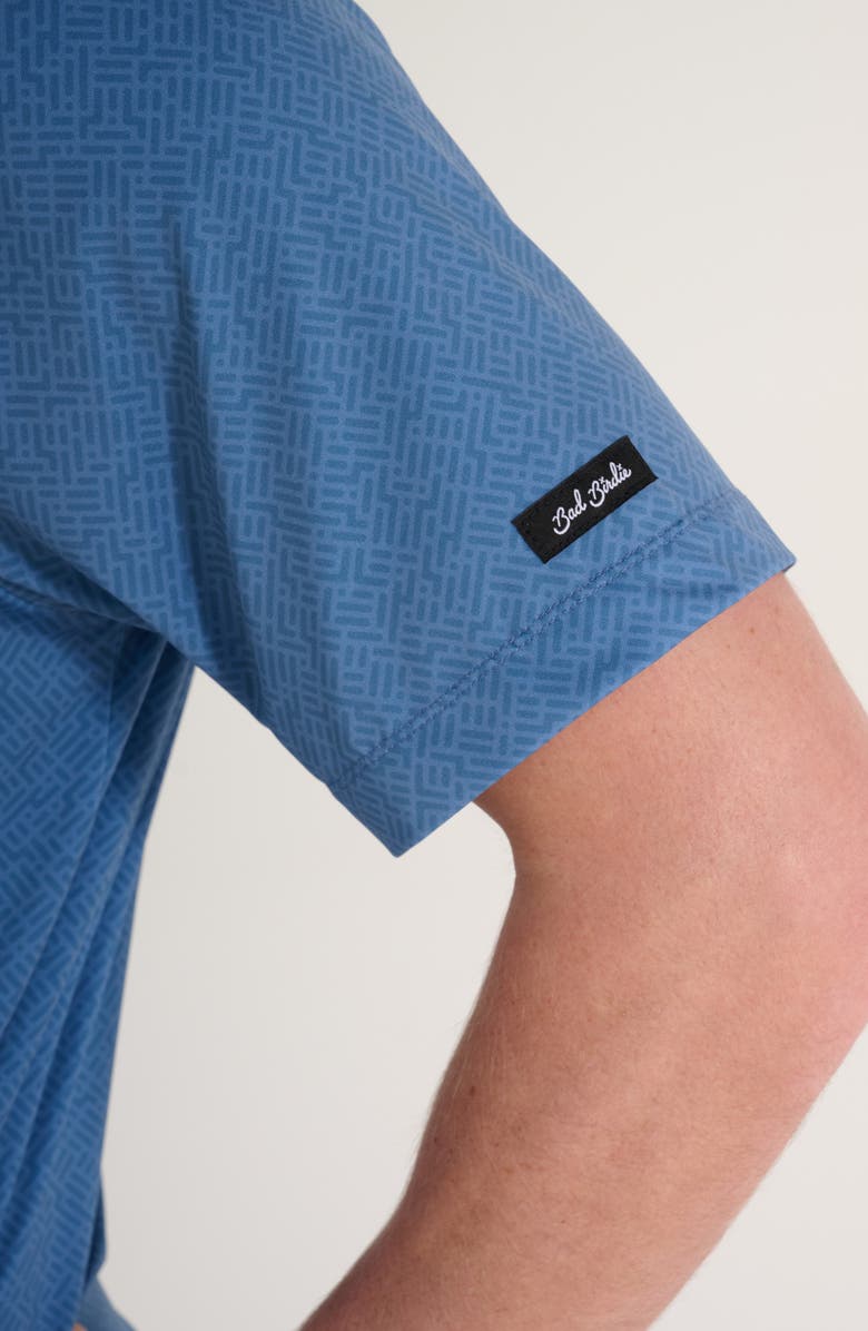 Bad Birdie Cadet Jammy Geo Print Blade Collar Polo, Alternate, color, Cadet Cornet Blue