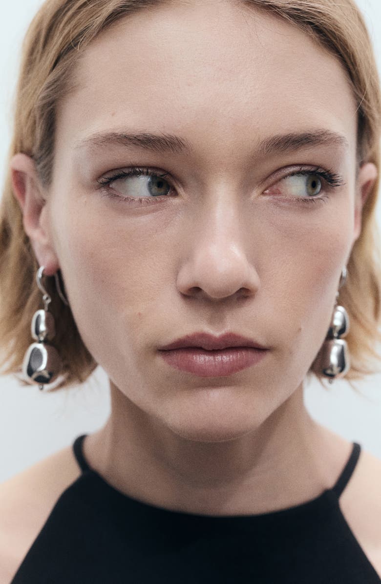 MANGO Mixed Media A-Line Maxi Dress, Alternate, color, Black