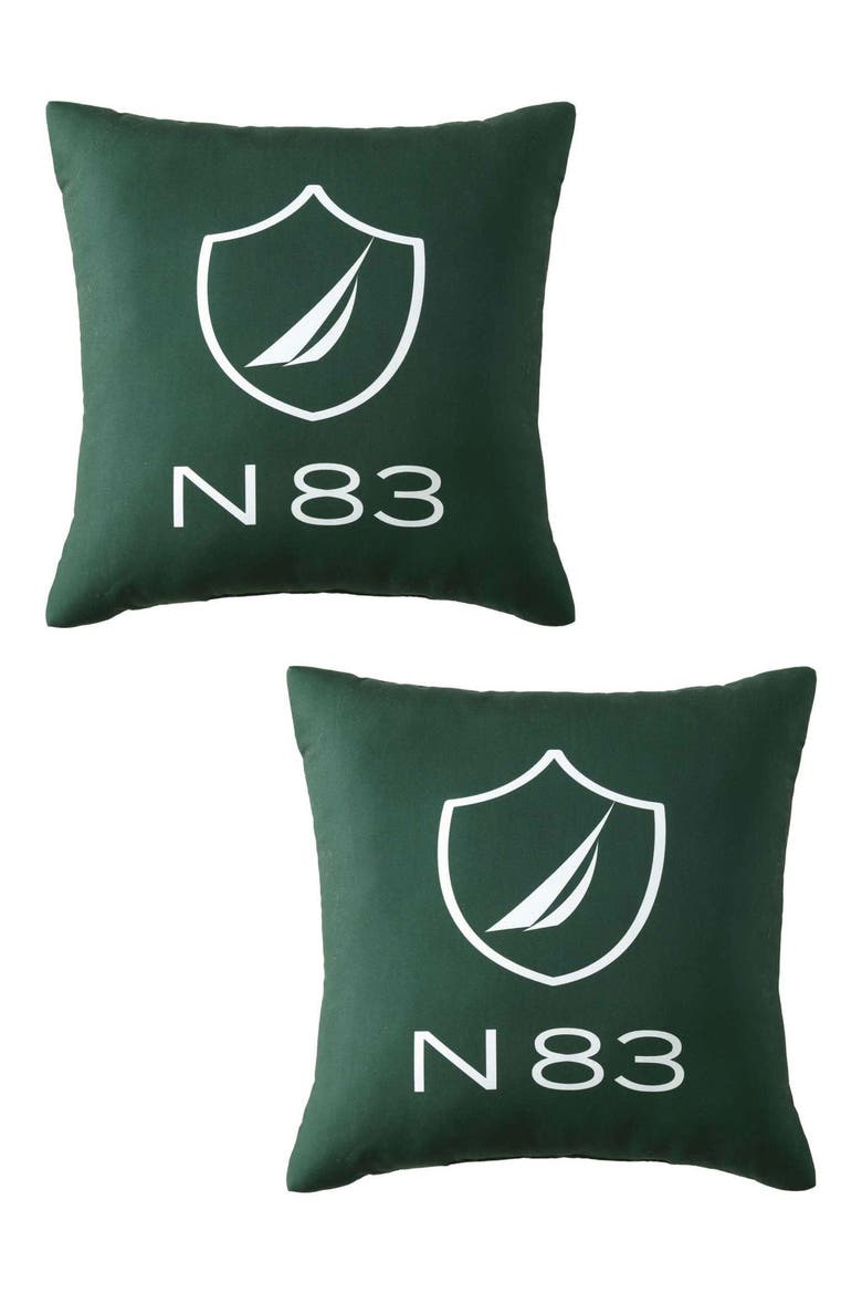 N83 Boat Microfiber Throw Pillow, Alternate, color, DARK GREEN