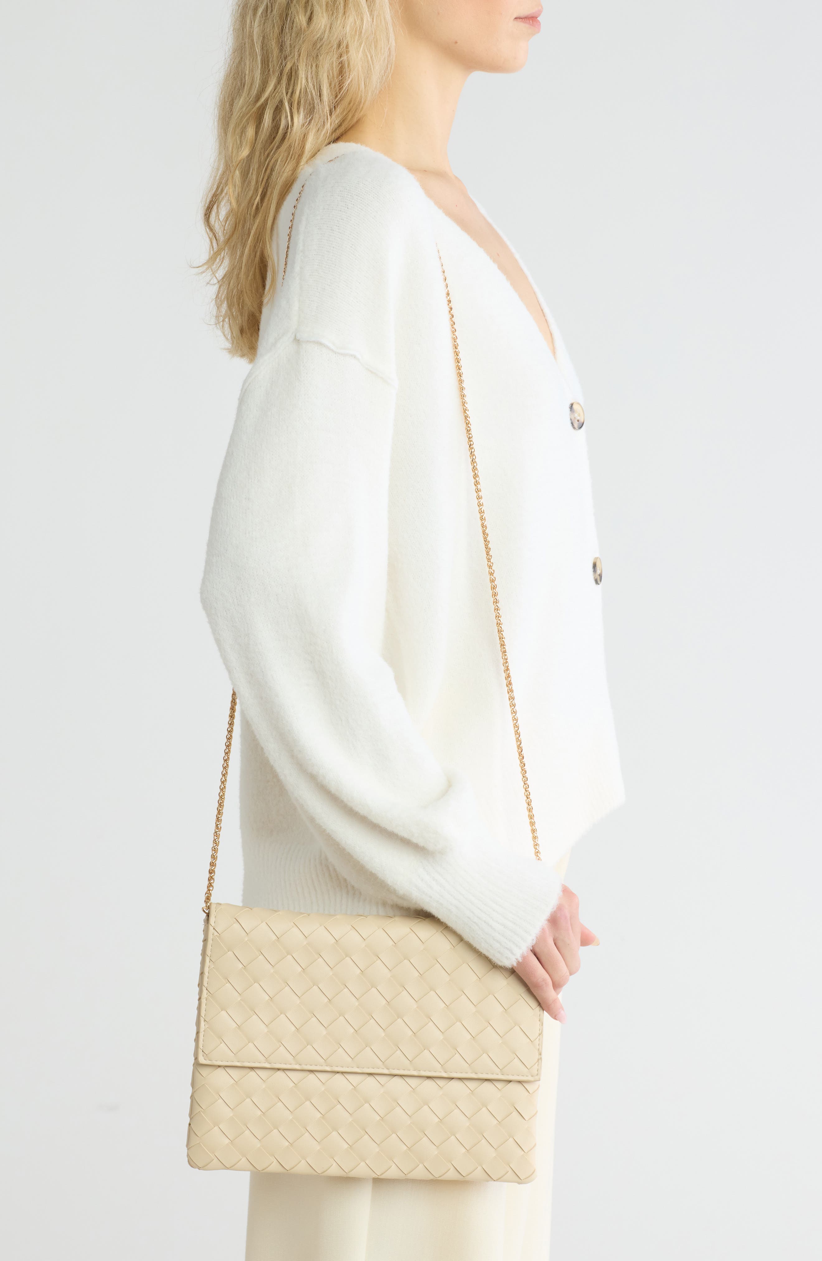 Woven Crossbody Bag, Alternate, color, OAT MILK