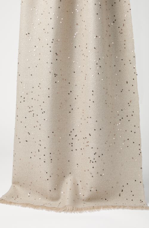 Brunello Cucinelli Cashmere And Silk Diamond Yarn Scarf In Buff
