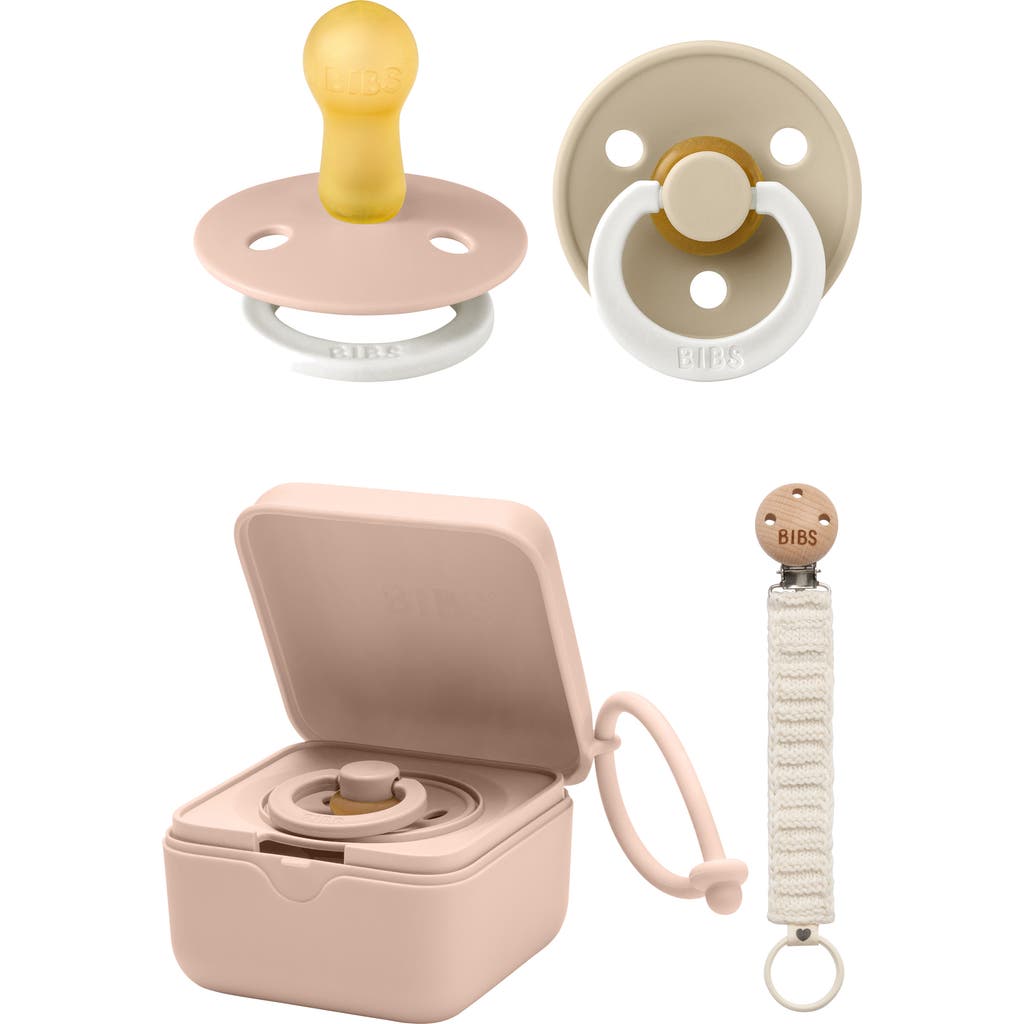 BIBS Pacifer, Pacifier Box & Pacifier Clip Set in Blush/Ivory at Nordstrom