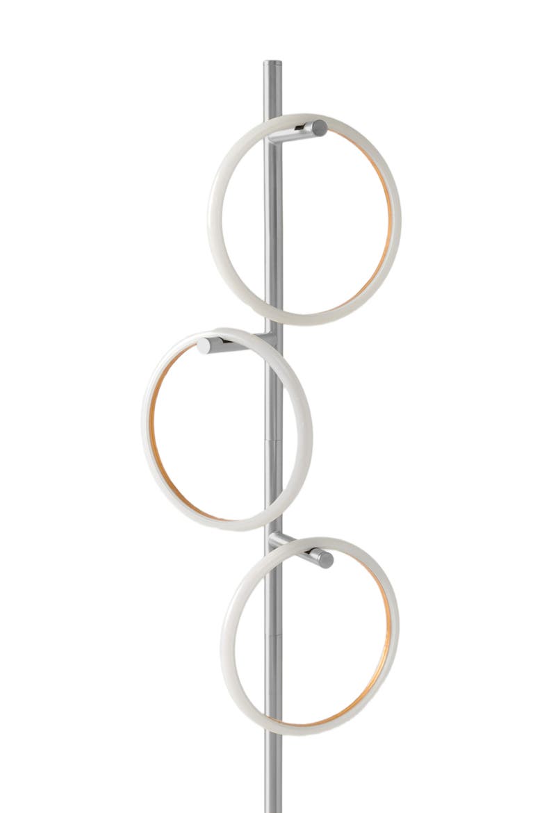 Saturn 66" LED Modern Ring Floor Lamp with Detachable Lights, Alternate, color, Polished Silver