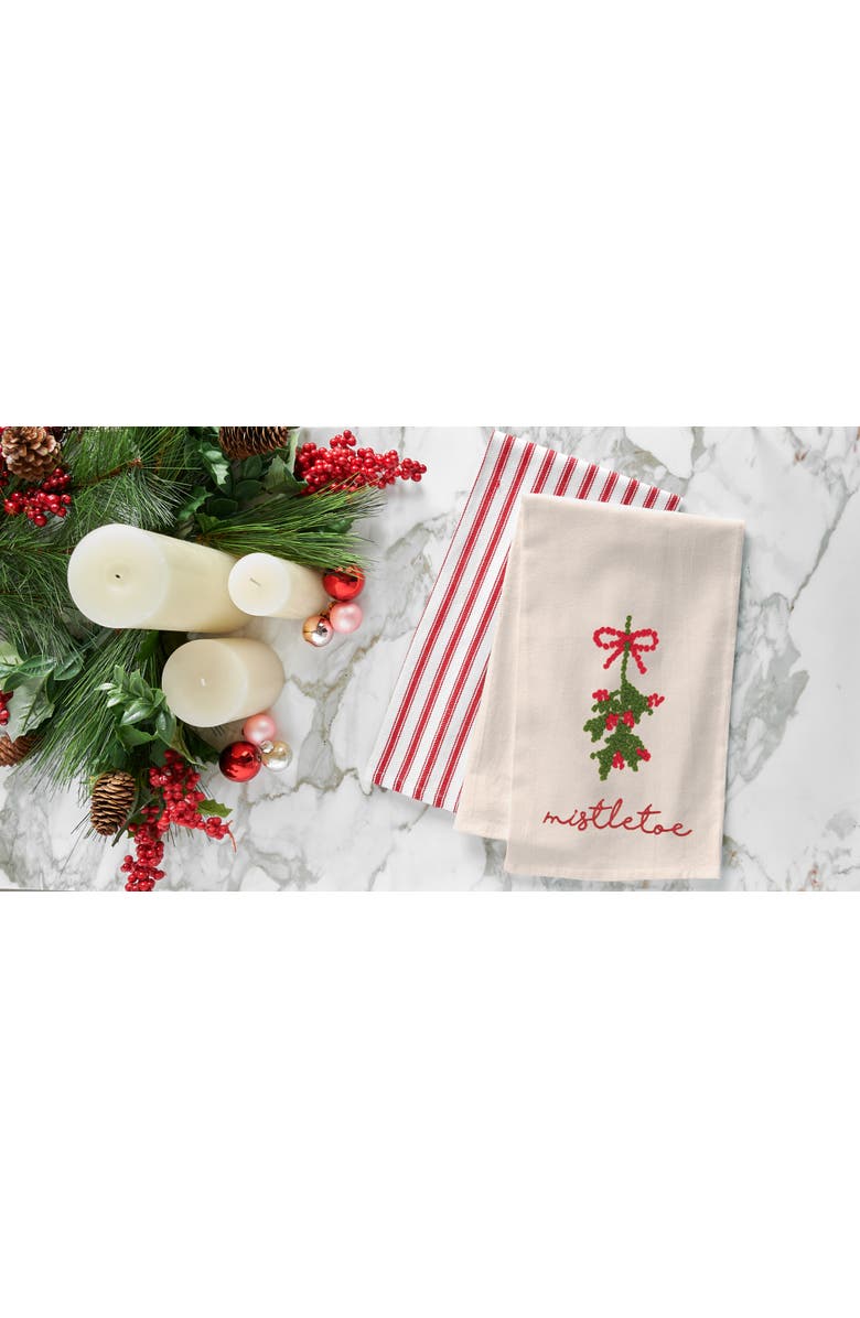 C&F Home Mistletoe Berries French Knot Cotton Embroidered Flour Sack Kitchen Towel, Alternate, color, 