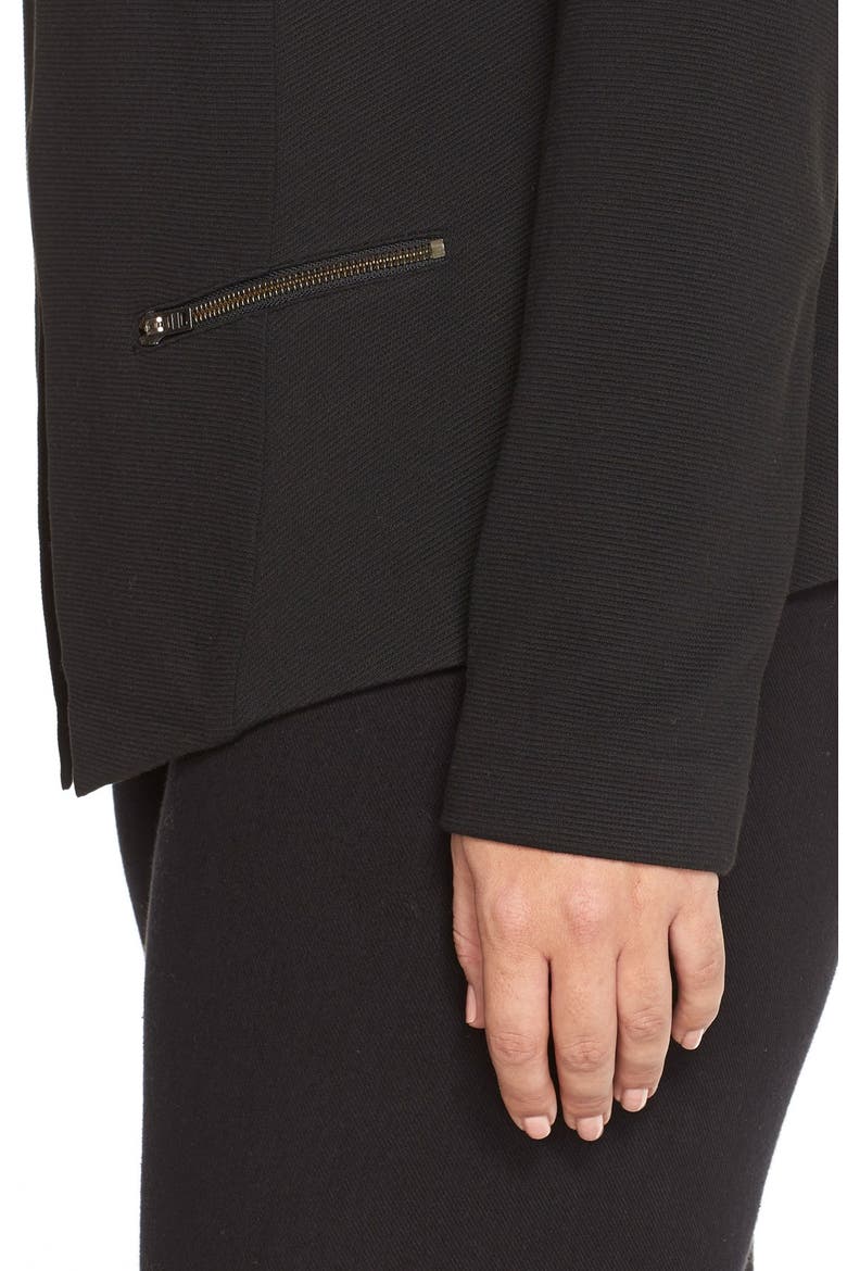 'Jetsetter' Ottoman Knit Jacket, Alternate, color, BLACK