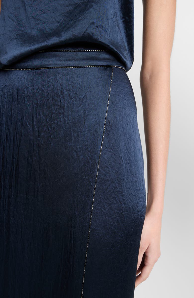 Vince Beaded Border Silk Midi Skirt, Alternate, color, 