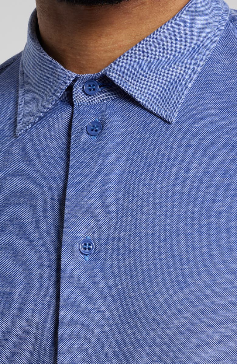 Emporio Armani Cotton Piqué Button-Up Shirt, Alternate, color,