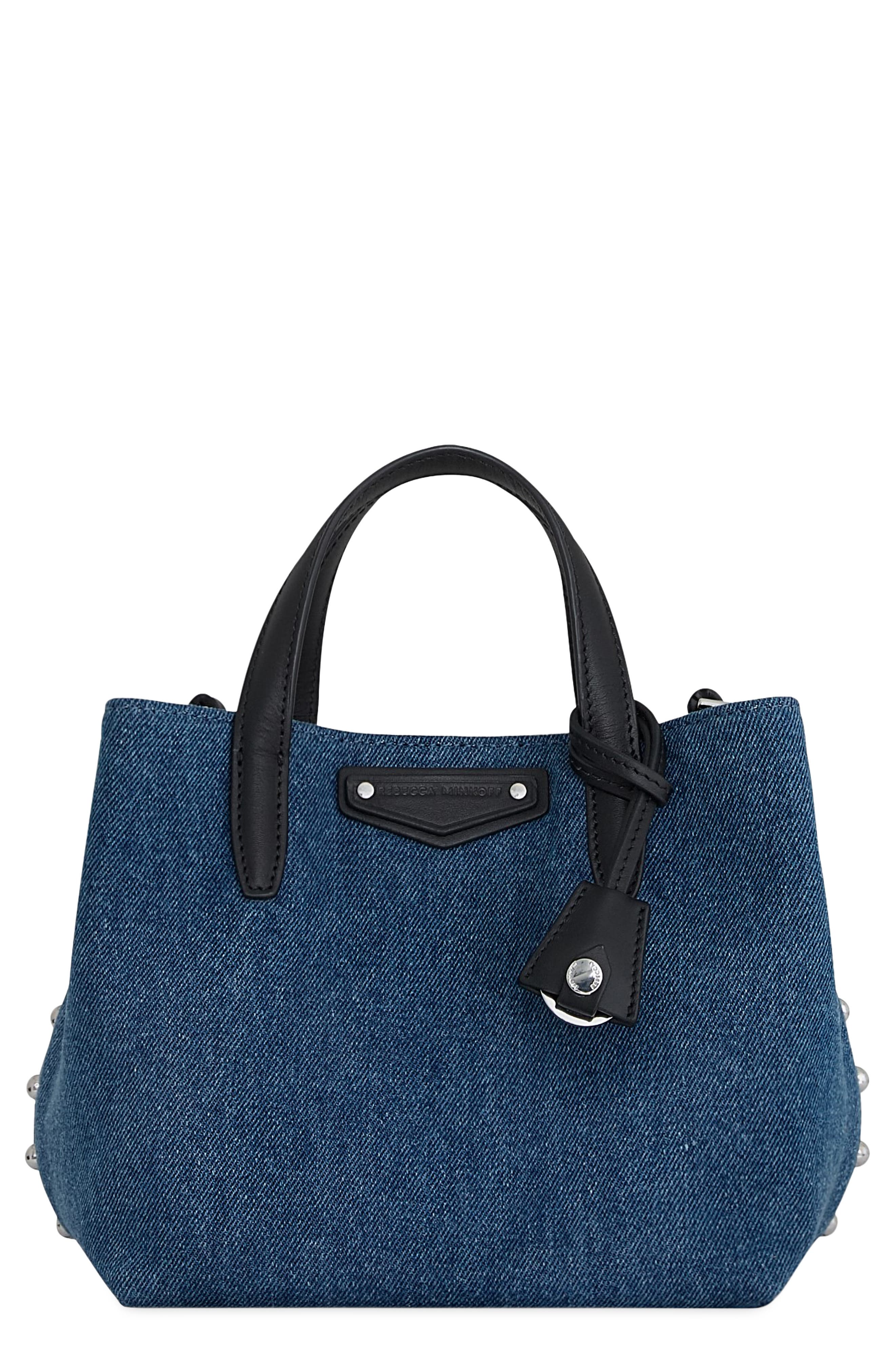 Rebecca Minkoff Small Riley Denim Tote, Main, color, Denim