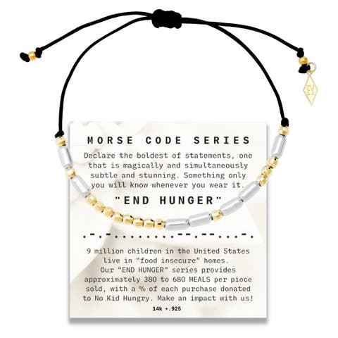 Morse Code Bracelet on adjustable Cord