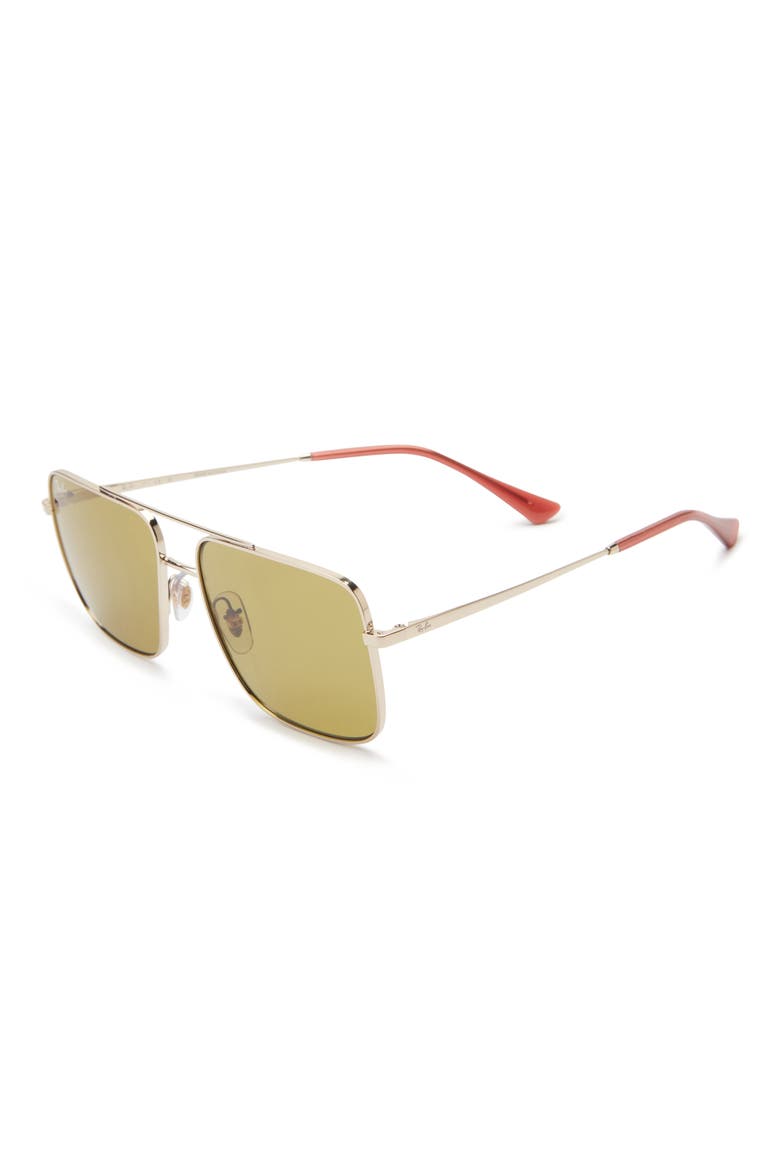 56mm Square Sunglasses, Alternate, color, PALE GOLD