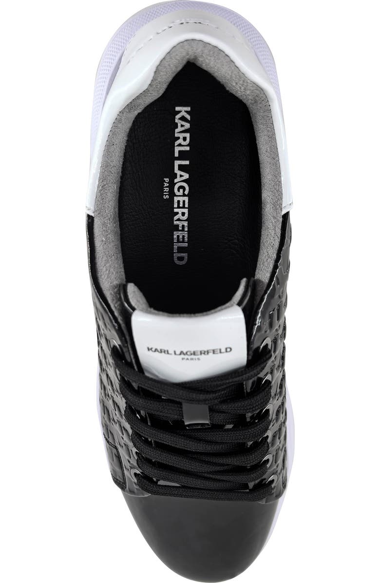 KARL LAGERFELD PARIS Pol Patent Emboss Low Top Sneaker, Alternate, color, Black