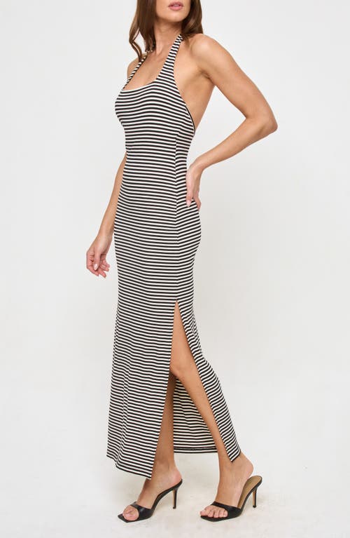 Shop L*space Lspace London Halter Midi Dress In See Both Sides Stripe
