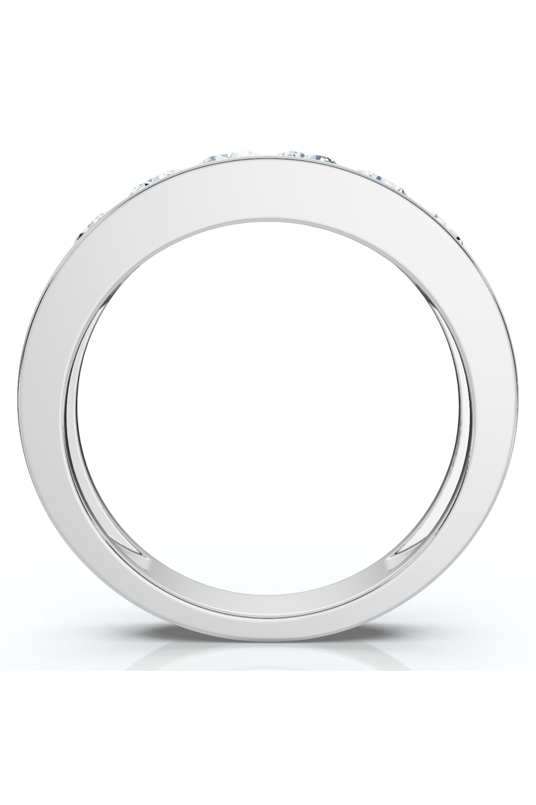 1Ct Diamond Channel Set Polished Wedding Band Mens Ring 14k Gold Lab Grown, Alternate, color, 14k White Gold