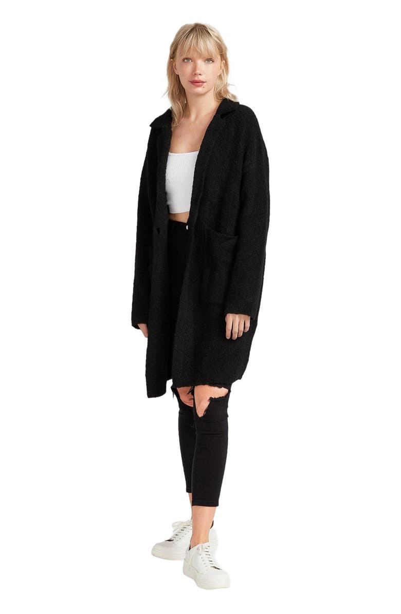 Belle & Bloom Days Go By Sustainable Blazer Cardigan, Alternate, color, Black