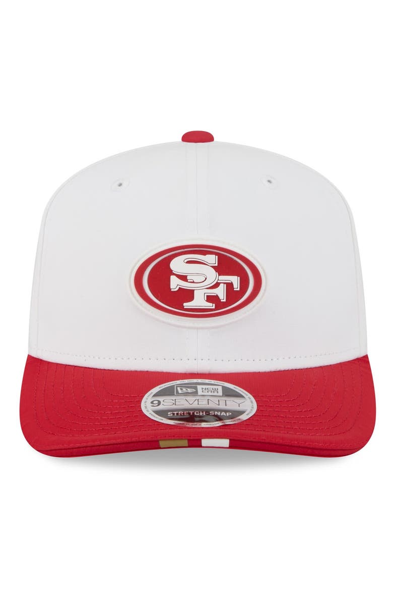 Men's New Era  White/Scarlet San Francisco 49ers 2025 NFL Training Camp 9SEVENTY Adjustable Hat, Alternate, color, White