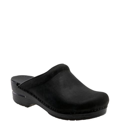 'Sonja' Oiled Leather Clog