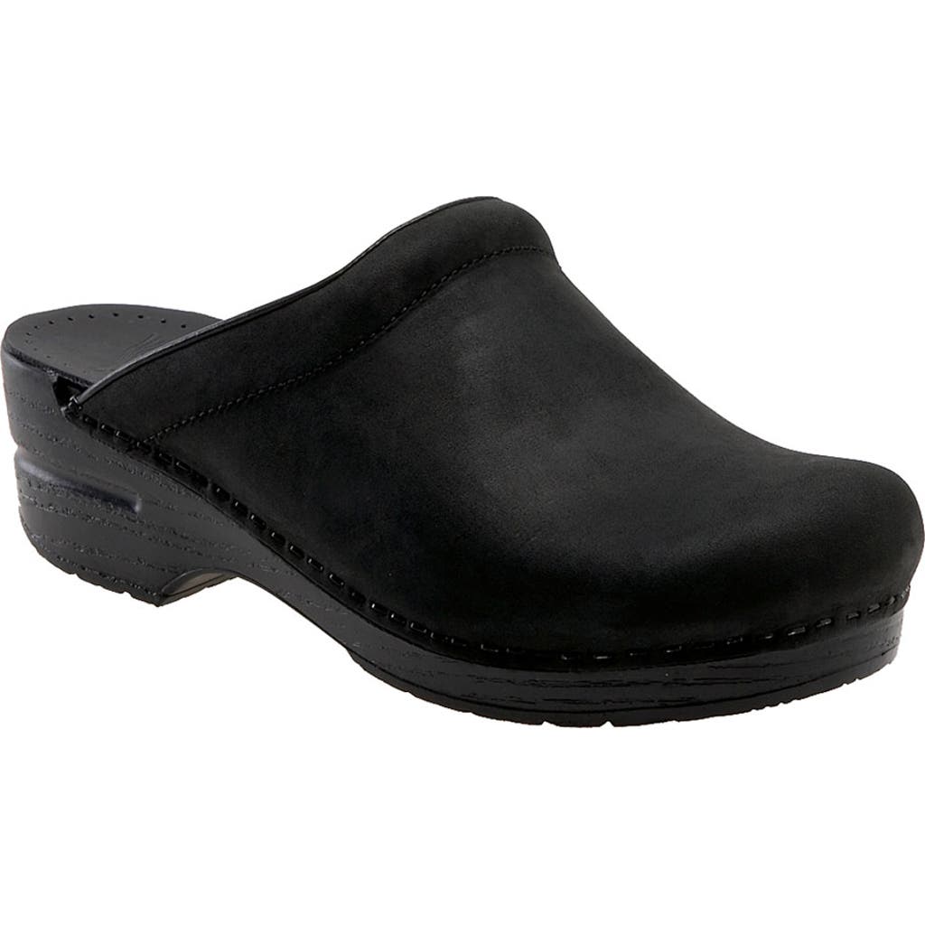 Dansko 'sonja' Oiled Leather Clog In Black