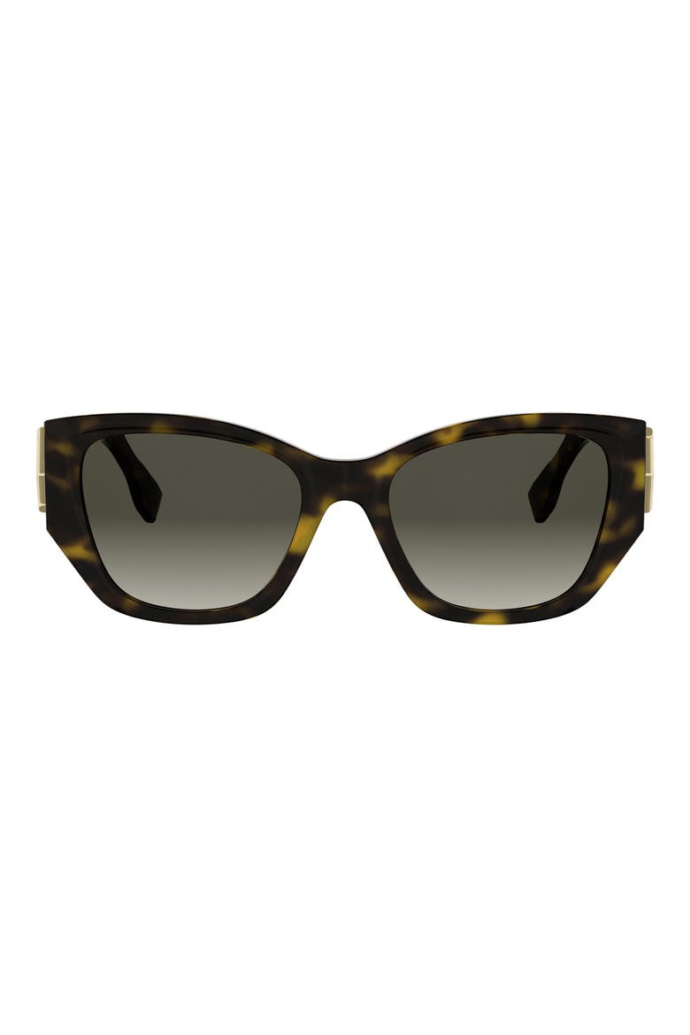 FF Diamonds 54mm Cat Eye Sunglasses, Main, color, DARK HAVANA / GRADIENT BROWN