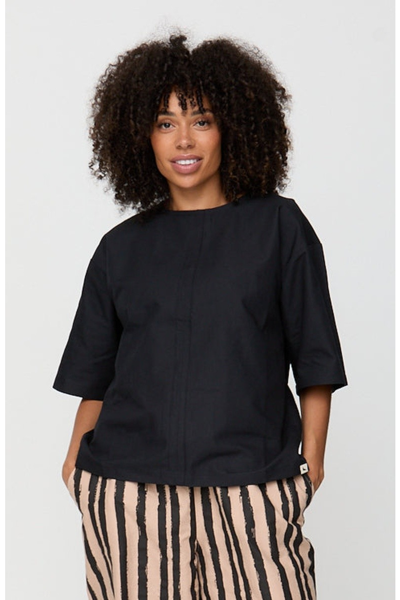 Organic Cotton Doris Tie Back Top, Main, color, Black