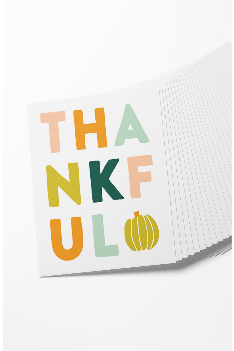 Thankful Boxed Set of 8 Greeting Cards, Alternate, color, White / Thankful Text