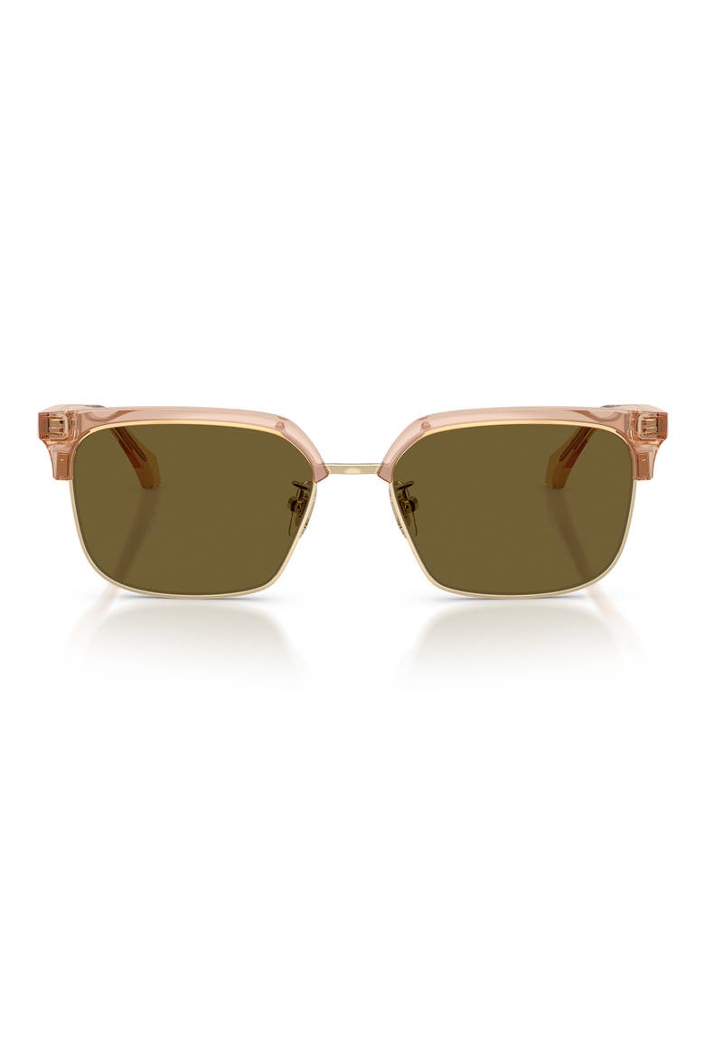 56mm Square Sunglasses, Main, color, TRANSPARENT BROWN/ DARK BROWN