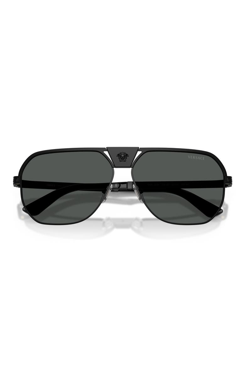 61mm Square Sunglasses, Alternate, color, MATTE BLACK / DARK GREY