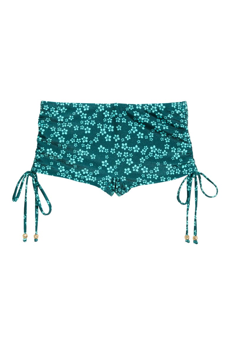 Cinched Tie Cheeky Swim Shorts, Alternate, color, MOONKISS