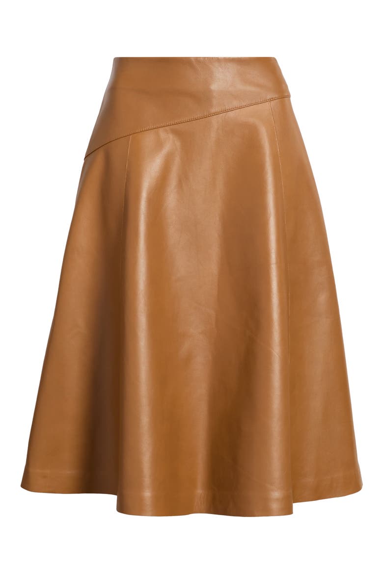 Sekana Leather Midi Skirt, Alternate, color, RUBBER