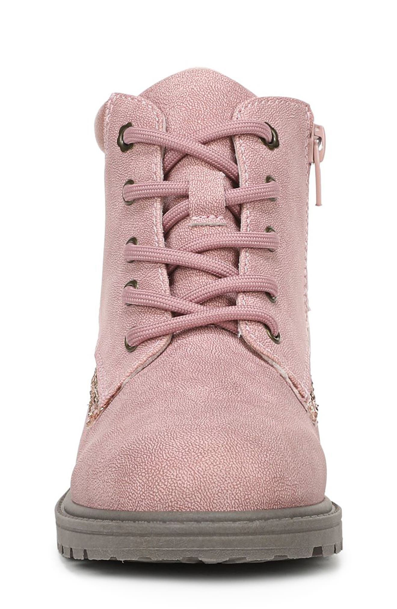 Kids' Rocket-Ki Faux Leather Boot, Alternate, color, PINK FAUX NUBUCK