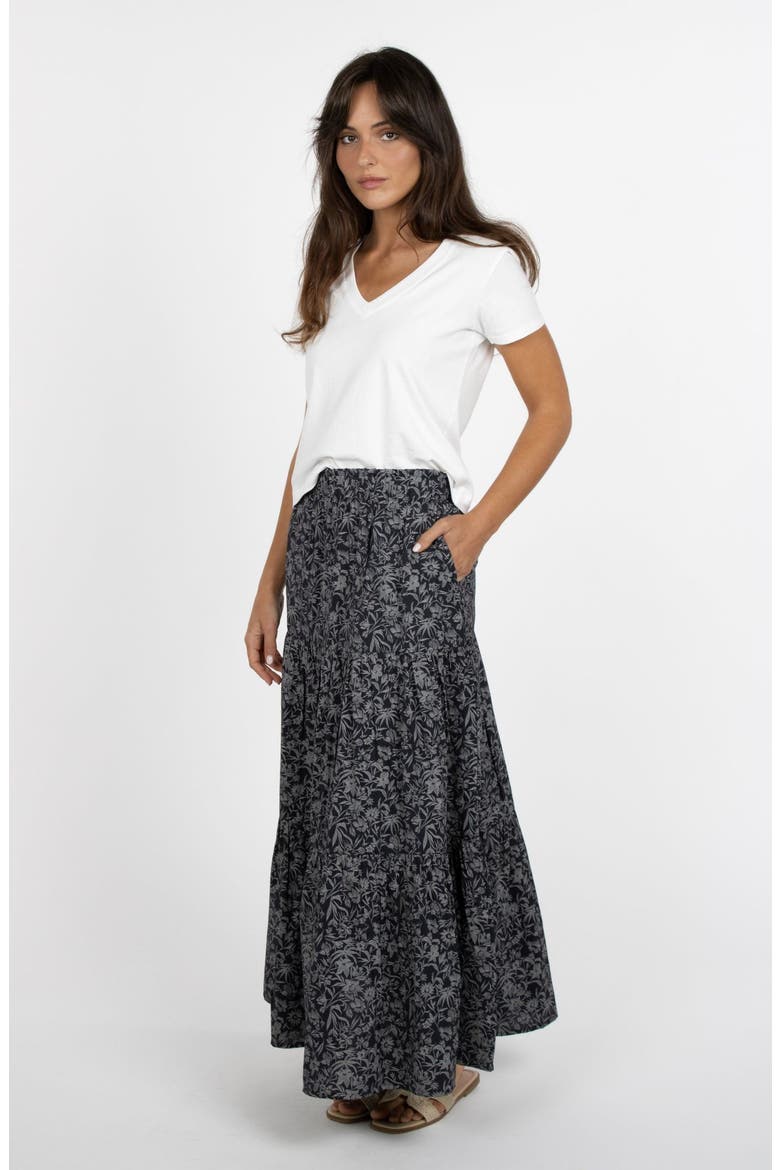 Meadows Skirt, Alternate, color, Midnight Botanical