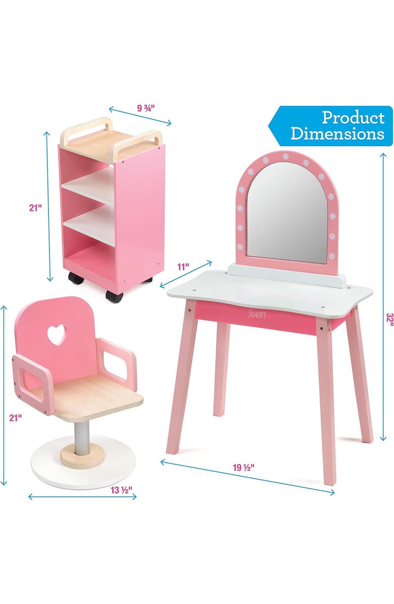 SVAN Hair Salon Wooden Playset, Alternate, color, Pink