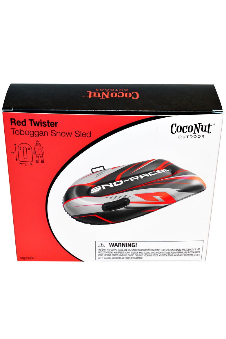 Red Twister Snow Sled, 48x31", Inflatable, 200lb Cap, Ages 8+, Alternate, color, Multicolored