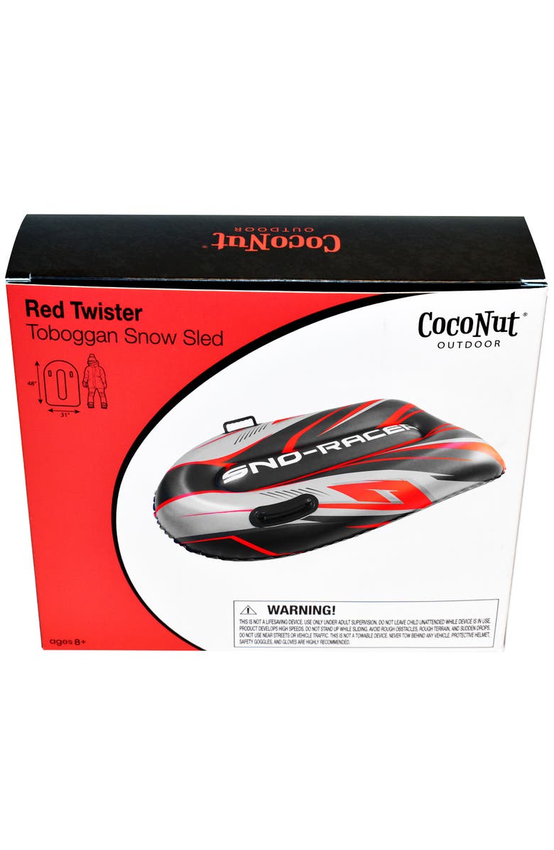 Coconut Outdoor Red Twister Snow Sled, 48x31", Inflatable, 200lb Cap, Ages 8+, Alternate, color, Multicolored