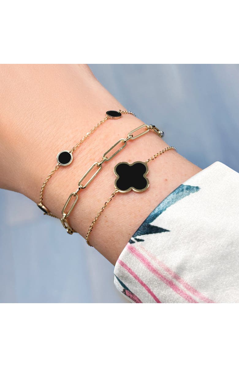 The Lovery Fine Jewelry Onyx Bubble Chain Bracelet, Alternate, color, Onyx
