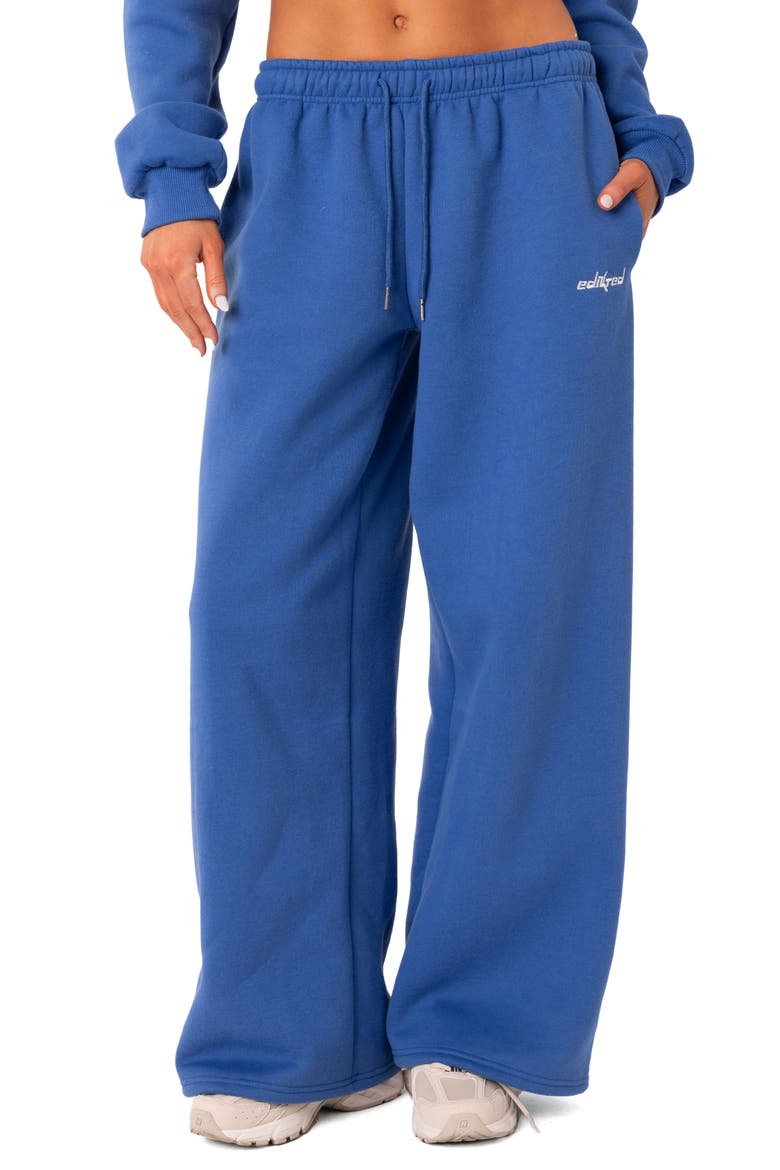 Breanna Low Rise Wide Leg Sweatpants, Main, color, BLUE