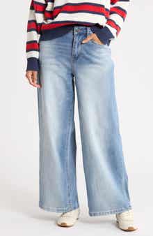 Destructed High Waist Baggy Wide Leg Jeans