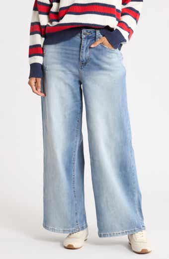 Destructed High Waist Baggy Wide Leg Jeans