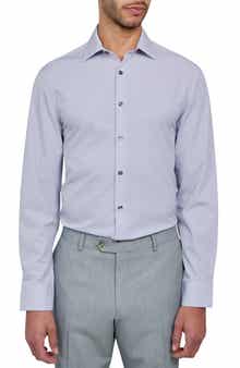 W.R.K Slim Fit Broken Stripe Print Recycled Performance Stretch Dress Shirt