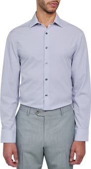 W.R.K Slim Fit Broken Stripe Print Recycled Performance Stretch Dress Shirt