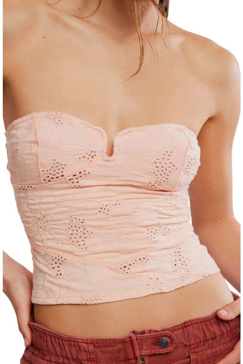 Ever Afternoon Eyelet Strapless Top, Alternate, color, PALE PEACH