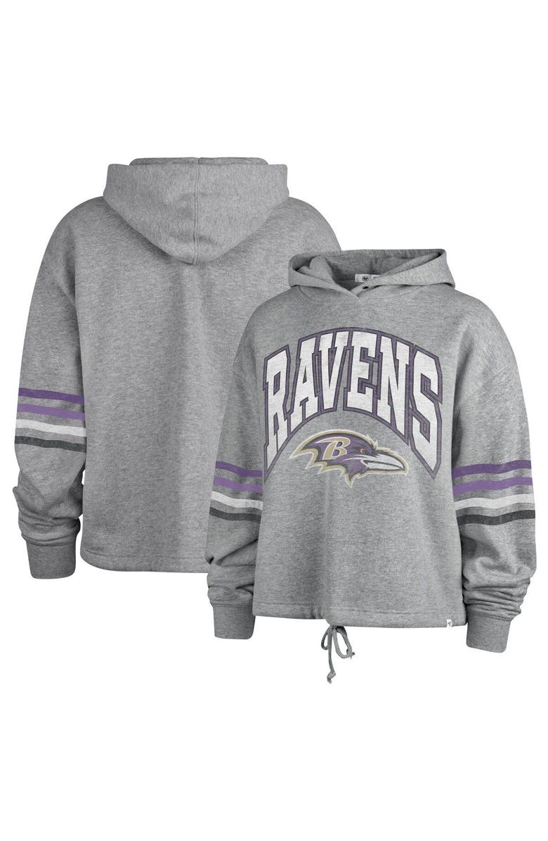'47 Women's '47 Heather Gray Baltimore Ravens Upland Bennett Pullover Hoodie, Main, color, 