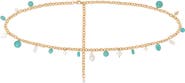 Ettika Turquoise & Freshwater Pearl Charm Waist Chain
