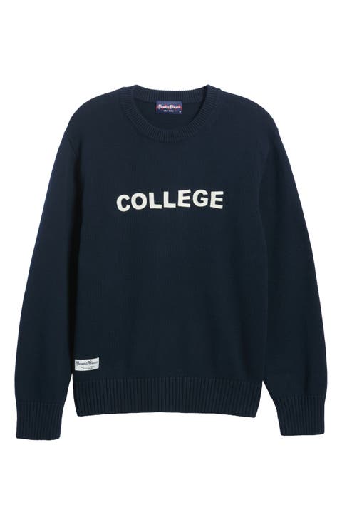 College Cotton Crewneck Sweater