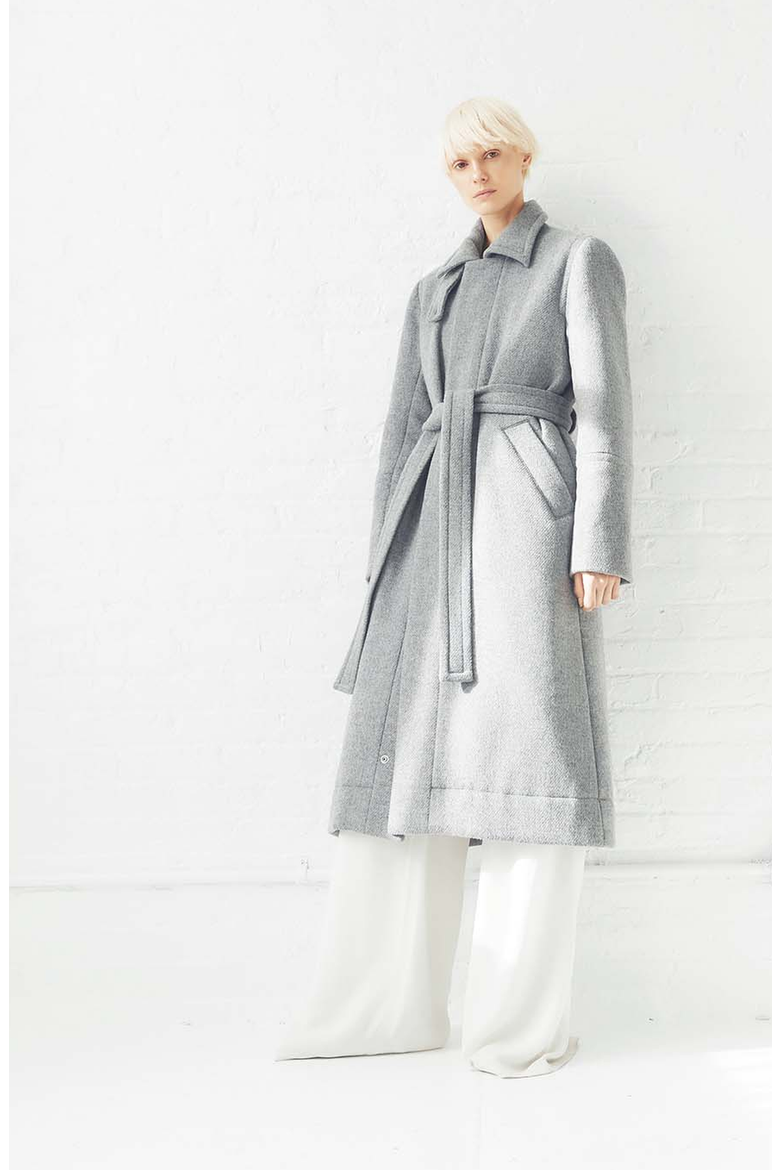 Down Wool Overcoat, Alternate, color, Gray