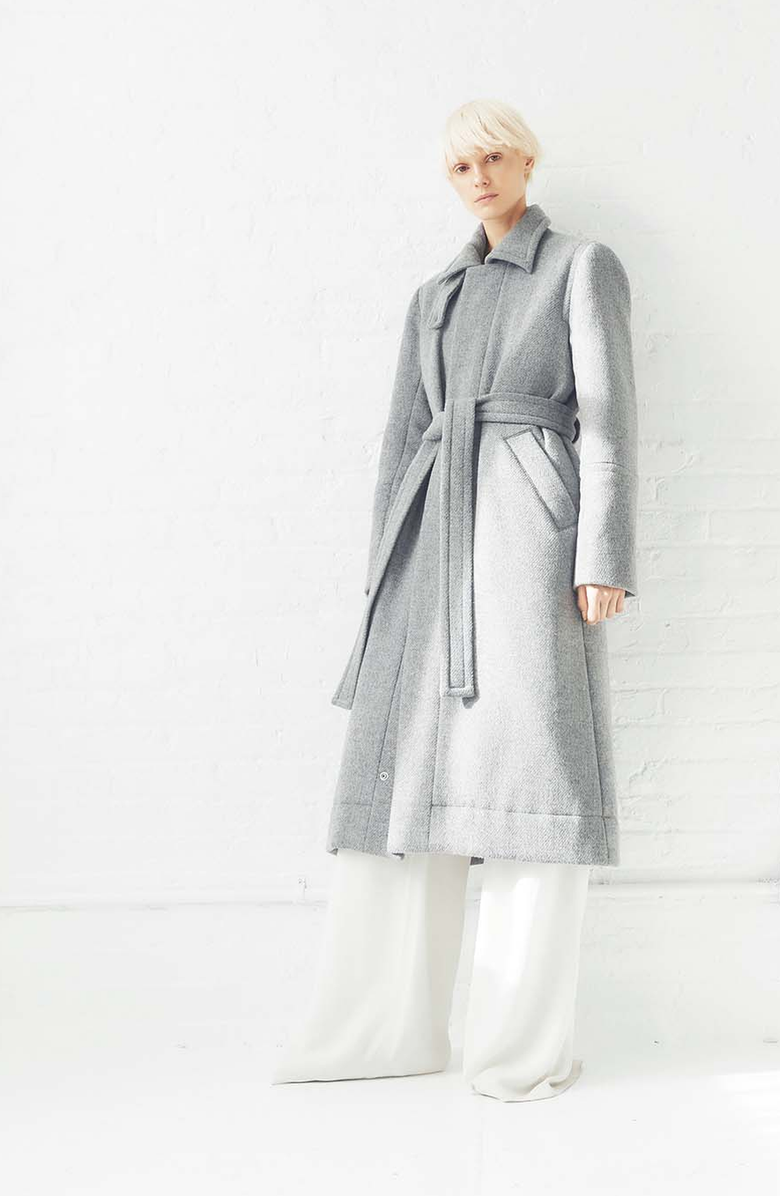 CAALO Down Wool Overcoat, Alternate, color, Gray